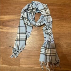 Plaid Blue and Gray Scarf